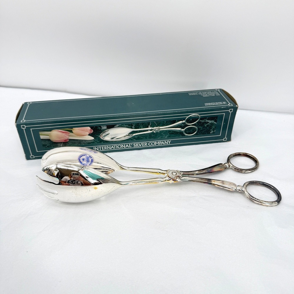 International Silver Company Scissor Salad Tongs Silverplate Serving Utensil